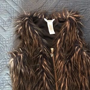 Guess faux fur vest; size 6x and 10/12